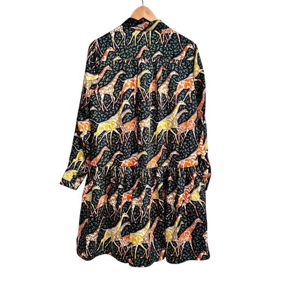 NWT J. Crew Giraffe Shirt Dress Size S Drop Waist Relaxed Fit Lined - Picture 4 of 15